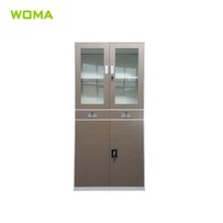 4 szklane drzwi metalowe segregatorach